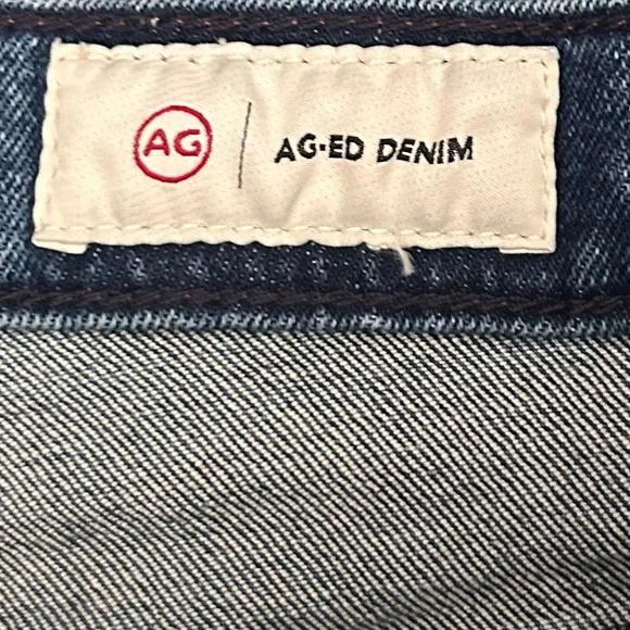 AG Adriano Goldschmied Saige Raw Hem Wide Leg Mid Rise Cotton Denim Jeans. - Picture 6 of 16